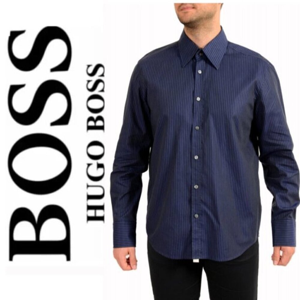 Hugo Boss Dark Navy Button Down Shirt Size XLarge